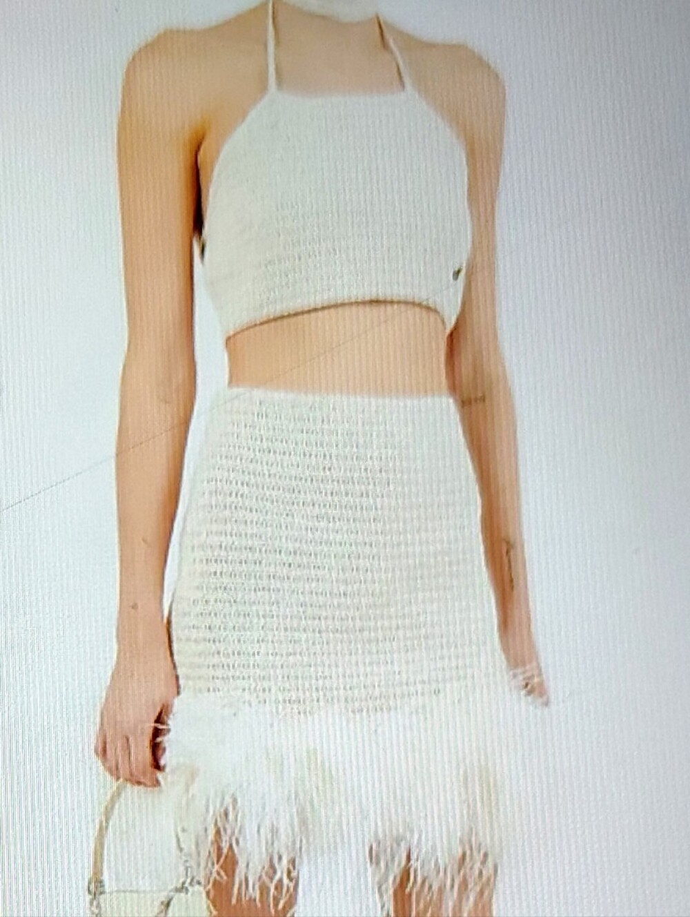 Magda Butrym Crop Top PF22 Crochet Knit Cream Boho-chic EU38 Sz 6 NWOT